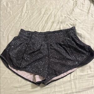 lululemon athletica Black and White Speckled Athletic Shorts